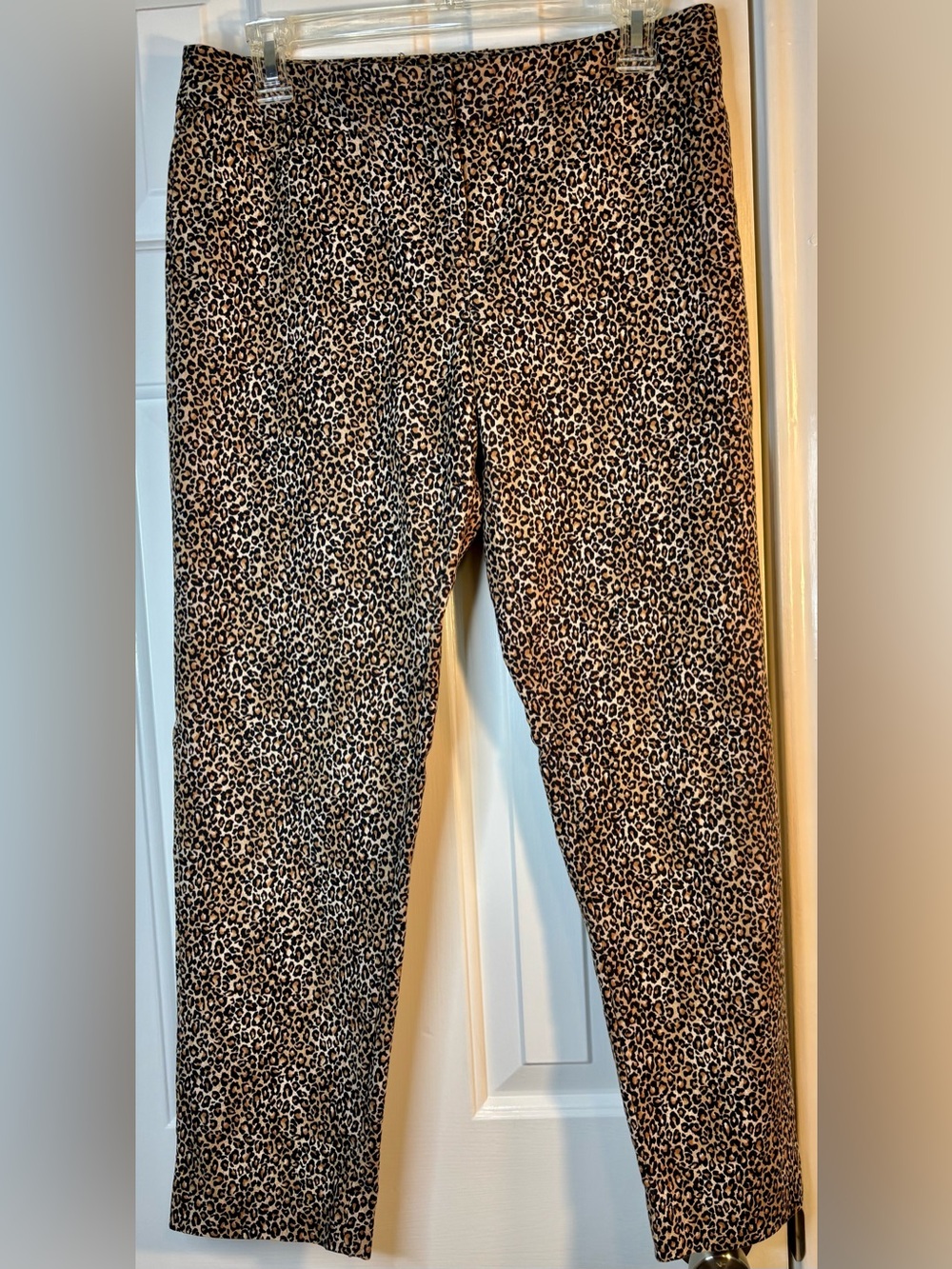 White House Black Market Leopard-Print Skinny Pants - Black & Tan